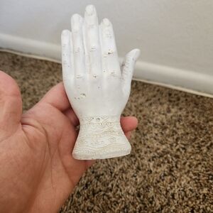 White Ceramic Hand Jewelry Holder